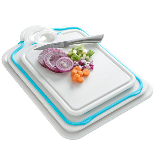 VonShef Antimicrobial 3 Piece Plastic Cutting Board & Reviews Wayfair